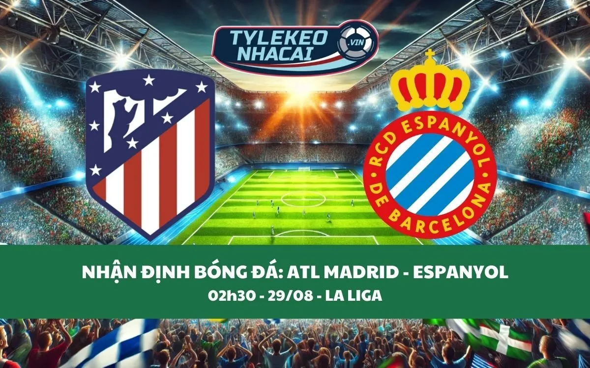 Nhận Định Tip Kèo: Atletico Madrid vs Espanyol 02h30 - 29/08 - Thắng Lợi Dễ Dàng